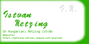 istvan metzing business card